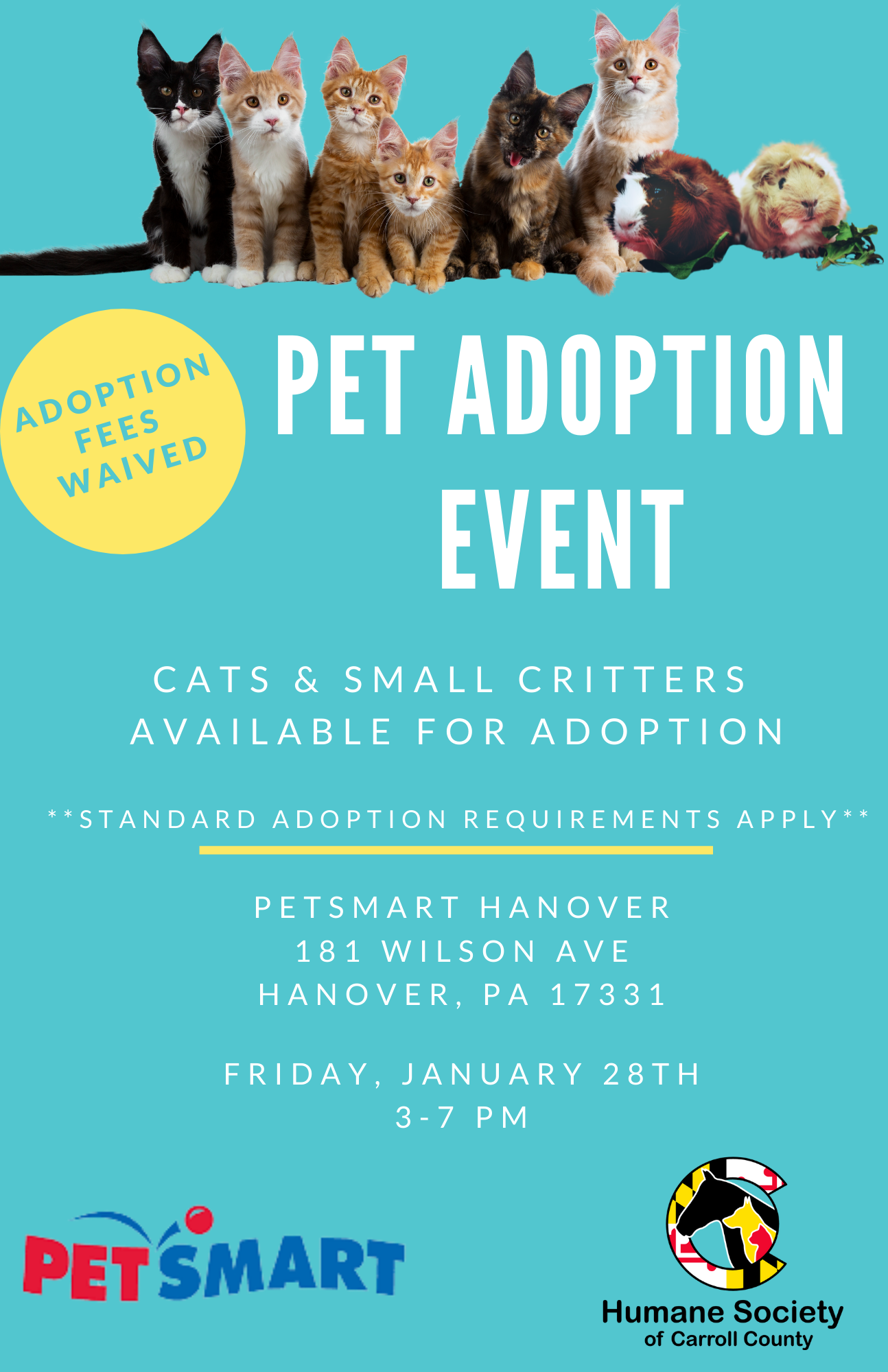 Adoption EventPetSmart Hanover, PA Humane Society of Carroll County