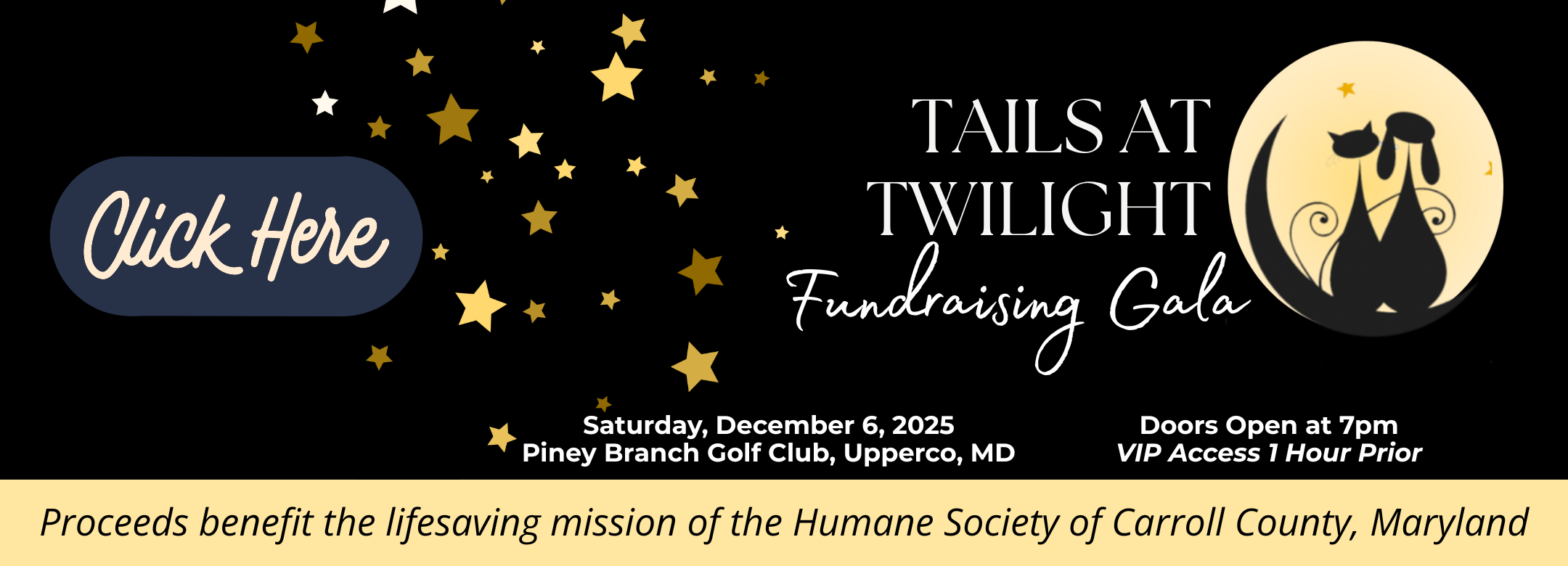 You're Invited to Tails at Twilight, a fundraising gala to support the Humane Society of Carroll County, Westminster, Maryland